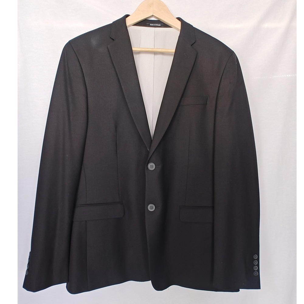 Egara Blazer 44 Regular Black Skinny Fit Stretch Separates Two Button Jacket